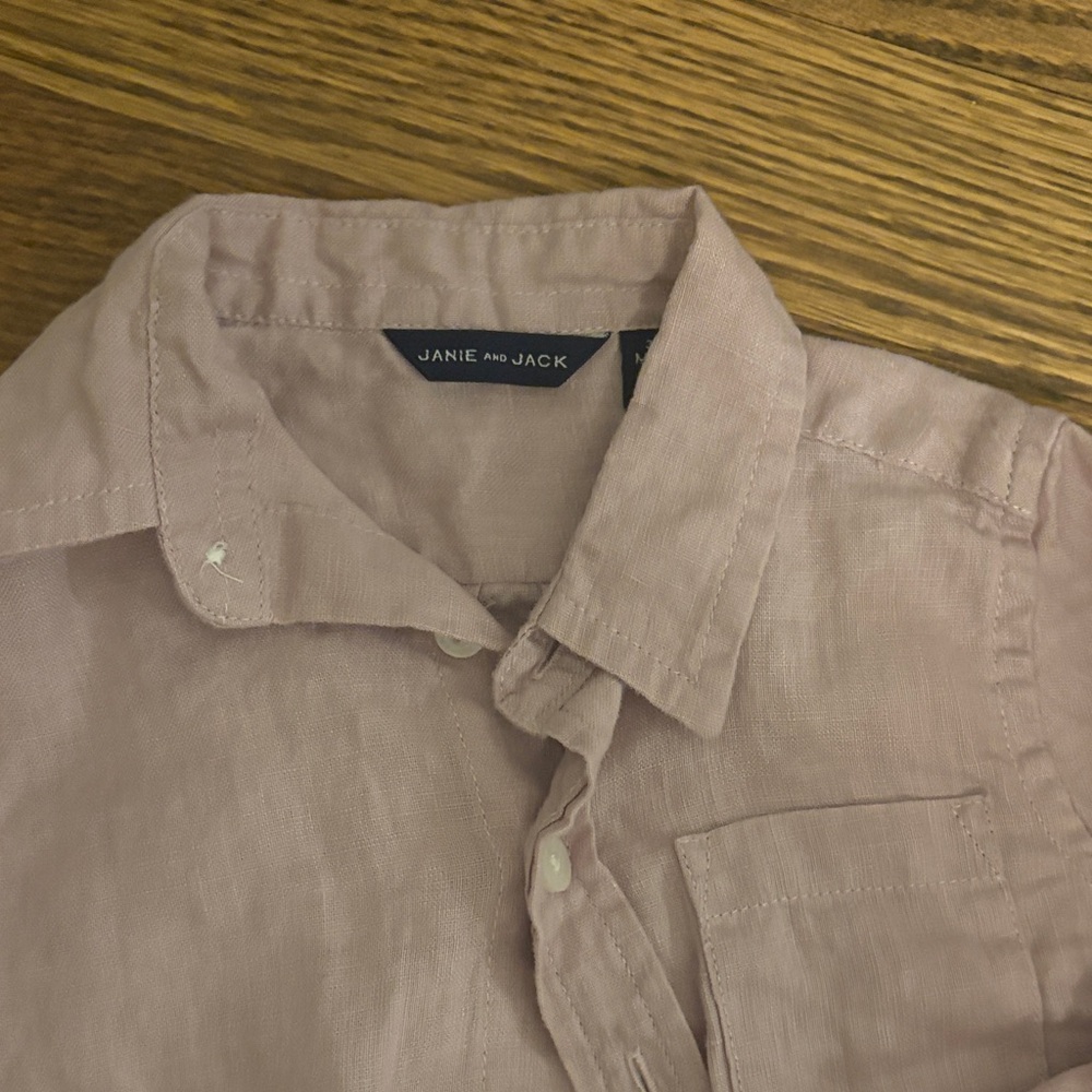 Janie and Jack Boys Mauve Button Down Shirt